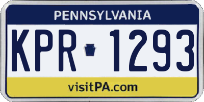 PA license plate KPR1293