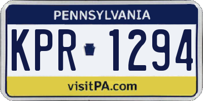 PA license plate KPR1294