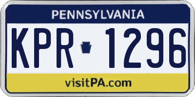 PA license plate KPR1296