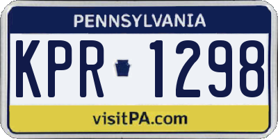 PA license plate KPR1298