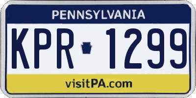 PA license plate KPR1299