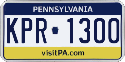 PA license plate KPR1300