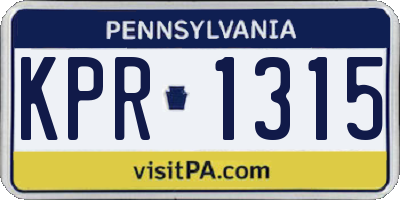 PA license plate KPR1315
