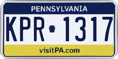PA license plate KPR1317