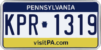 PA license plate KPR1319