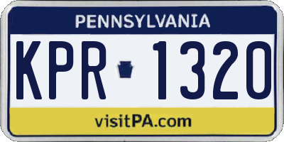 PA license plate KPR1320
