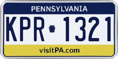 PA license plate KPR1321
