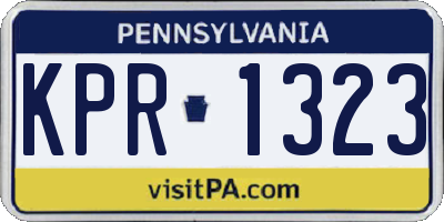 PA license plate KPR1323