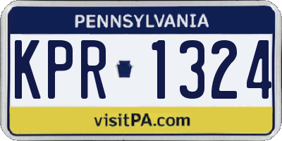 PA license plate KPR1324