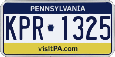 PA license plate KPR1325