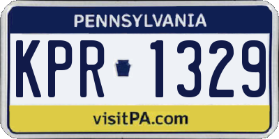 PA license plate KPR1329