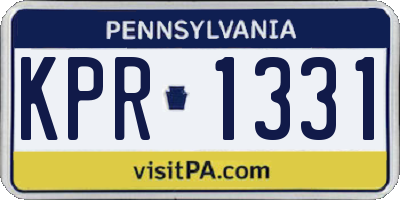 PA license plate KPR1331