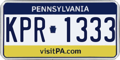 PA license plate KPR1333