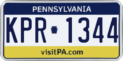 PA license plate KPR1344