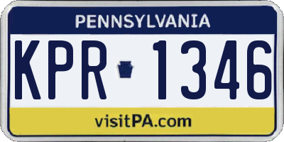 PA license plate KPR1346