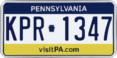 PA license plate KPR1347