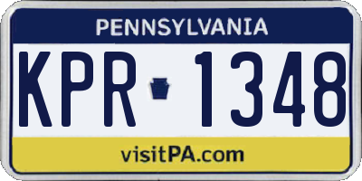 PA license plate KPR1348