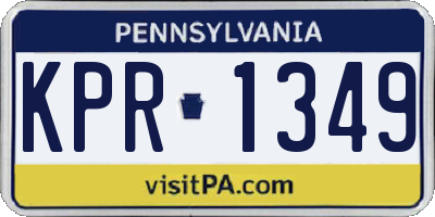 PA license plate KPR1349
