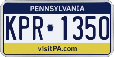 PA license plate KPR1350