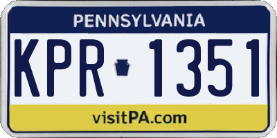 PA license plate KPR1351