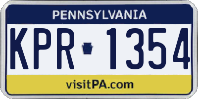 PA license plate KPR1354
