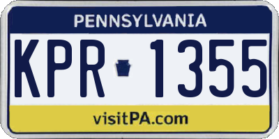 PA license plate KPR1355