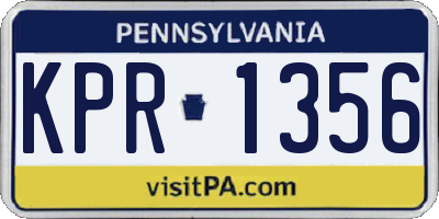 PA license plate KPR1356