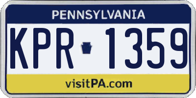 PA license plate KPR1359