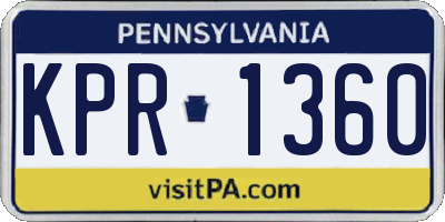 PA license plate KPR1360