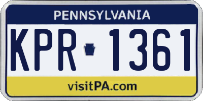 PA license plate KPR1361