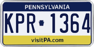 PA license plate KPR1364