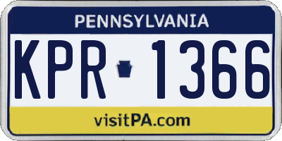 PA license plate KPR1366