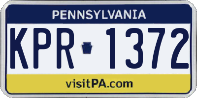 PA license plate KPR1372