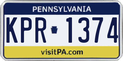 PA license plate KPR1374