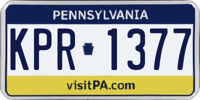 PA license plate KPR1377