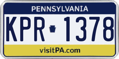 PA license plate KPR1378