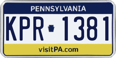 PA license plate KPR1381