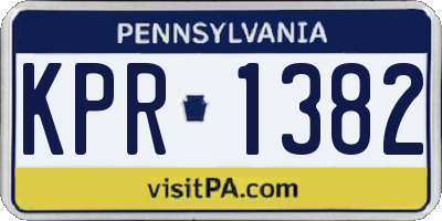 PA license plate KPR1382