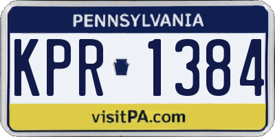 PA license plate KPR1384