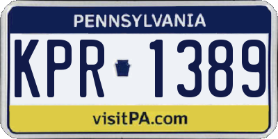 PA license plate KPR1389