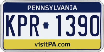 PA license plate KPR1390