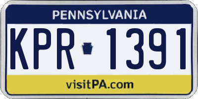 PA license plate KPR1391