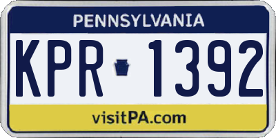 PA license plate KPR1392
