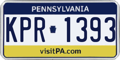 PA license plate KPR1393