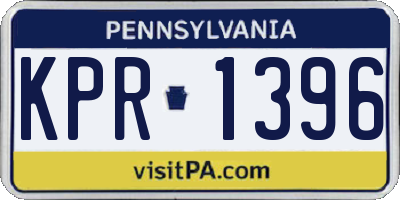 PA license plate KPR1396