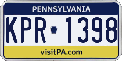 PA license plate KPR1398