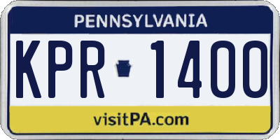 PA license plate KPR1400