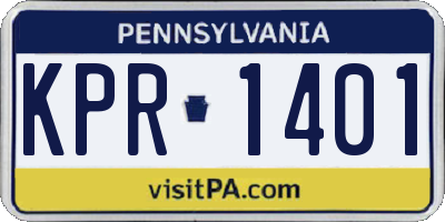 PA license plate KPR1401