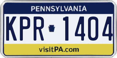PA license plate KPR1404