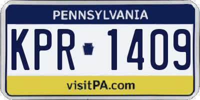 PA license plate KPR1409